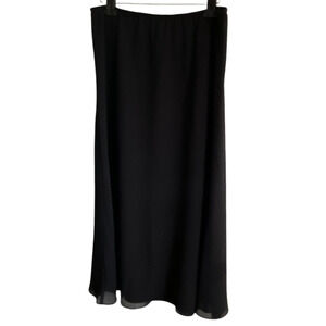 JBS Ltd Women's 1X Black A-Line Elastic Waist Skirt Polyester Made in USA